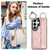 Samsung Galaxy S26 Ultra 5G Non-slip Full Coverage Ring PU Phone Case with Wristband - Rose Gold
