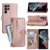 Samsung Galaxy S26 Ultra 5G Oil Skin Zipper Wallet Leather Phone Case - Rose Gold