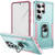 Samsung Galaxy S26 Ultra 5G Pioneer Armor Heavy Duty PC Hybrid TPU Phone Case with Holder - Green+Pink