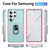 Samsung Galaxy S26 Ultra 5G Pioneer Armor Heavy Duty PC Hybrid TPU Phone Case with Holder - Green+Pink