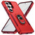 Samsung Galaxy S26 Ultra 5G Pioneer Armor Heavy Duty PC Hybrid TPU Phone Case with Holder - Red+Rose Red