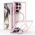 Samsung Galaxy S26 Ultra 5G Plating Gradient Discolor MagSafe Phone Case with Holder - Pink