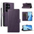 Samsung Galaxy S26 Ultra 5G PU Genuine Leather Texture Embossed Line Phone Case - Purple
