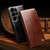 Samsung Galaxy S26 Ultra 5G QIALINO Classic 103 Buckle Genuine Leather Phone Case - Brown