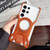 Samsung Galaxy S26 Ultra 5G Racing Car Metal Frameless 360 Rotation Holder Magnetic Phone Case - Orange