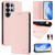 Samsung Galaxy S26 Ultra 5G RC01 Dual-Folded Magnetic Suction RFID Leather Phone Case - Pink