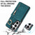 Samsung Galaxy S26 Ultra 5G Retro Ring and Zipper RFID Card Slot Phone Case - Green