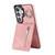 Samsung Galaxy S26 Ultra 5G Retro Ring and Zipper RFID Card Slot Phone Case - Pink