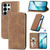 Samsung Galaxy S26 Ultra 5G Retro Skin Feel Magnetic Leather Phone Case - Brown