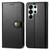 Samsung Galaxy S26 Ultra 5G Retro Solid Color Buckle Leather Phone Case - Black