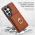 Samsung Galaxy S26 Ultra 5G RFID Anti-theft Card Ring Holder Phone Case - Brown