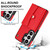 Samsung Galaxy S26 Ultra 5G RFID Card Slot Phone Case with Long Lanyard - Red