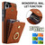 Samsung Galaxy S26 Ultra 5G Rhombic Texture Card Bag Phone Case with Long Lanyard - Brown
