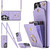 Samsung Galaxy S26 Ultra 5G Rhombic Texture Card Bag Phone Case with Long Lanyard - Light Purple