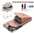 Samsung Galaxy S26 Ultra 5G Rhombic Texture Card Bag Phone Case with Long Lanyard - Rose Gold