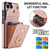 Samsung Galaxy S26 Ultra 5G Rhombic Texture Card Bag Phone Case with Long Lanyard - Rose Gold