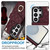 Samsung Galaxy S26 Ultra 5G Rhombic Texture Card Bag Phone Case with Long Lanyard - Wine Red