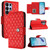 Samsung Galaxy S26 Ultra 5G Rhombic Texture Flip Leather Phone Case with Lanyard - Red