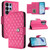 Samsung Galaxy S26 Ultra 5G Rhombic Texture Flip Leather Phone Case with Lanyard - Rose Red