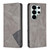 Samsung Galaxy S26 Ultra 5G Rhombus Texture Magnetic Leather Phone Case - Grey