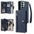 Samsung Galaxy S26 Ultra 5G Rivet Buckle 9 Cards Three Fold Leather Phone Case - Blue