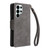 Samsung Galaxy S26 Ultra 5G Rivet Buckle 9 Cards Three Fold Leather Phone Case - Grey