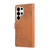 Samsung Galaxy S26 Ultra 5G Rose Flower Embossed 3-Card Slots Leather Phone Case - Brown