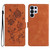 Samsung Galaxy S26 Ultra 5G Rose Flower Embossing Pattern Leather Phone Case - Brown