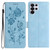 Samsung Galaxy S26 Ultra 5G Rose Flower Embossing Pattern Leather Phone Case - Sky Blue