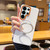 Samsung Galaxy S26 Ultra 5G Rotating Holder PC + TPU Vegan Leather Magnetic Phone Case - White