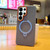 Samsung Galaxy S26 Ultra 5G Rotating Holder PC + TPU Vegan Leather Magnetic Phone Case - White