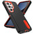 Samsung Galaxy S26 Ultra 5G Rugged PC Hybrid Silicone Phone Case with Holder - Black+Orange