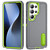 Samsung Galaxy S26 Ultra 5G Rugged PC Hybrid Silicone Phone Case with Holder - Grey+Fresh Green
