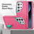 Samsung Galaxy S26 Ultra 5G Rugged PC Hybrid Silicone Phone Case with Holder - Rose Red+Light Green