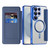 Samsung Galaxy S26 Ultra 5G Shield MagSafe RFID Anti-theft Rhombus Leather Phone Case - Dark Blue