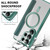 Samsung Galaxy S26 Ultra 5G Shield MagSafe RFID Anti-theft Rhombus Leather Phone Case - Green