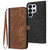 Samsung Galaxy S26 Ultra 5G Side Buckle Double Fold Hand Strap Leather Phone Case - Brown