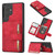 Samsung Galaxy S26 Ultra 5G Skin Feel Dream RFID Anti-theft PU Card Bag Phone Case - Red