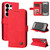 Samsung Galaxy S26 Ultra 5G Skin Feel Life Tree Metal Button Leather Phone Case - Red