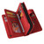 Samsung Galaxy S26 Ultra 5G Skin Feel Multi Card Slots Zipper Wallet Leather Phone Case - Red