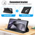 Samsung Galaxy S26 Ultra 5G Skin Feel Pure Color Card Slots Leather Phone Case with Dual Lanyard - Black