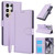 Samsung Galaxy S26 Ultra 5G Skin Feel Pure Color Card Slots Leather Phone Case with Dual Lanyard - Purple