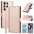 Samsung Galaxy S26 Ultra 5G Skin Feel Pure Color Card Slots Leather Phone Case with Dual Lanyard - Rose Gold