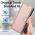 Samsung Galaxy S26 Ultra 5G Skin Feel Pure Color Card Slots Leather Phone Case with Dual Lanyard - Rose Gold