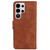 Samsung Galaxy S26 Ultra 5G Skin Feel Pure Color Flip Leather Phone Case - Brown