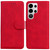 Samsung Galaxy S26 Ultra 5G Skin Feel Pure Color Flip Leather Phone Case - Red