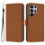 Samsung Galaxy S26 Ultra 5G Skin Feel Solid Color Leather Phone Case with Lanyard - Brown