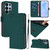 Samsung Galaxy S26 Ultra 5G Skin Feel Solid Color Leather Phone Case with Lanyard - Dark Green