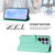 Samsung Galaxy S26 Ultra 5G Skin Feel Solid Color Leather Phone Case with Lanyard - Mint Green