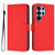 Samsung Galaxy S26 Ultra 5G Skin Feel Solid Color Leather Phone Case with Lanyard - Red